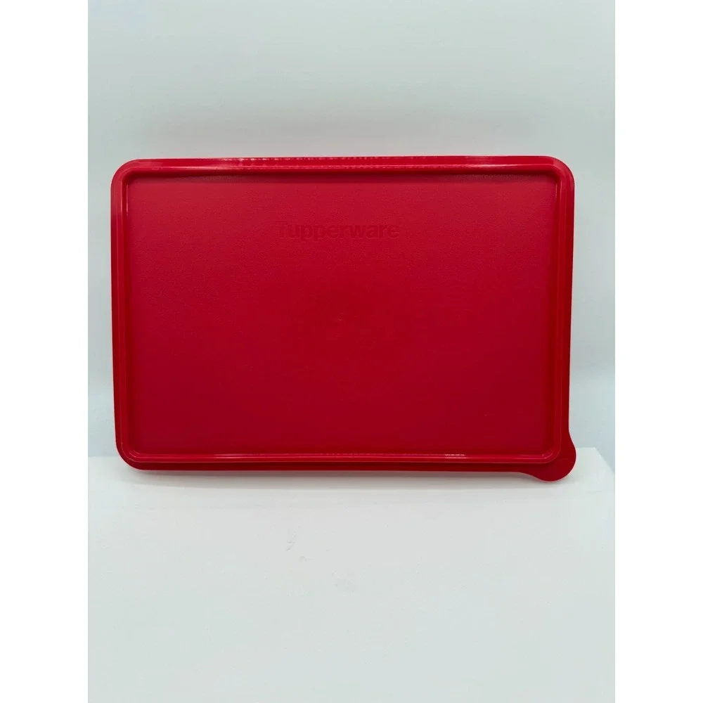 Tupperware Snack-Store Rectangle 9x13x3 with 18‎ Egg Tray Set Cherry Red Lid New